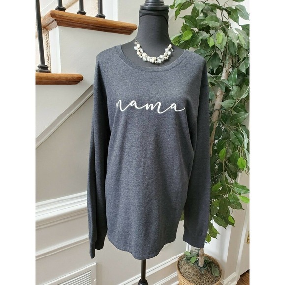 Positive Tees Women Gray Cotton & Polyester Long Sleeve Casual Blouses Shirt 3X - Picture 1 of 12